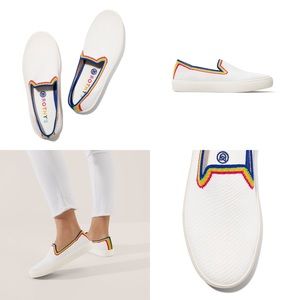 Rothys White Rainbow Sneakers, Sz. 9